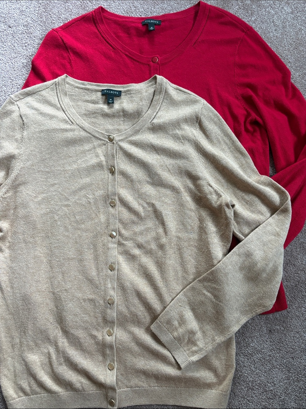 Talbots Women’s set bundle lot of 2 cardigan sweaters button up medium VGUC